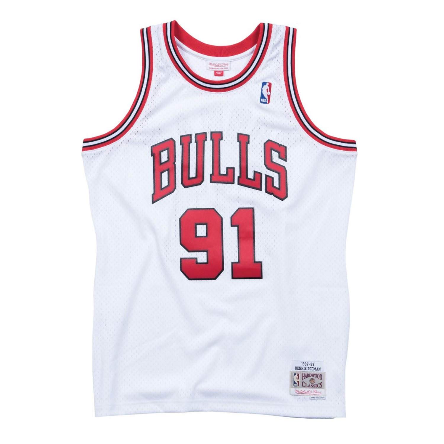 MITCHELL AND NESS Rodman White Bulls #91 Swingman Jersey WHITE XL